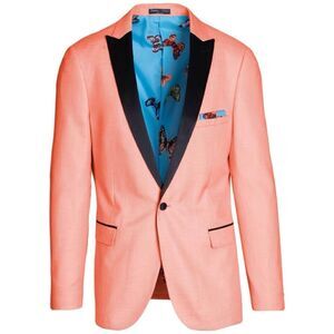 Paisley & Gray Men’s Slim Fit Grosvenor Peak Tuxedo Jacket Blazer Orange 40R
